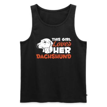 This Girl Loves her Dachshund - Men's Premium Organic Tank Top - black - Front - Michal (187cm)