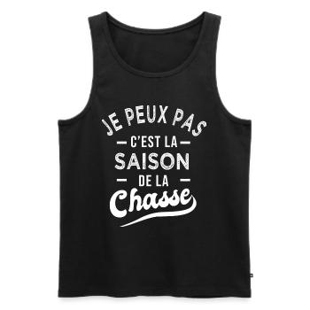 je peux pas saison chasse chasseur humour - Débardeur bio Premium Homme - noir - Devant - Michal (187cm)