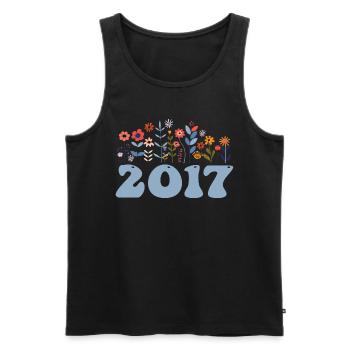 2017 motif floral 2017 thème floral floral 2017 - Débardeur bio Premium Homme - noir - Devant - AI Model Male 178 light (178cm)