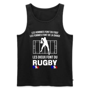 Rugby cadeau homme - Débardeur bio Premium Homme - noir - Devant - Michal (187cm)