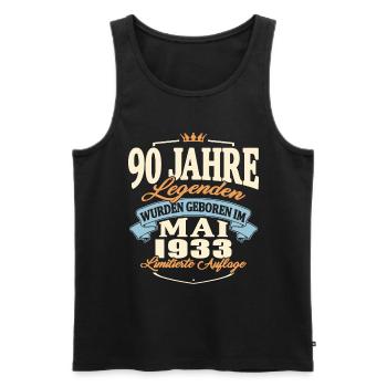 Geburtstag Mai 1933 Mai 1933 geboren 90 Jahre alt - Männer Premium Bio Tank Top - Schwarz - Vorne - Michal (187cm)