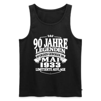 90 Jahre Geburtstag Mai 1933 Mai 1933 geboren - Männer Premium Bio Tank Top - Schwarz - Vorne - Michal (187cm)