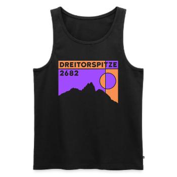 Dreitorspitze Söllerpass Crossing Hiking - Men's Premium Organic Tank Top - black - Front - Michal (187cm)