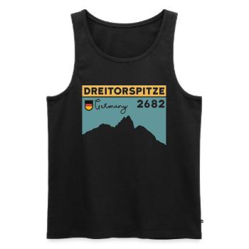 Dreitorspitze Söllerpass Crossing Hiking - Men's Premium Organic Tank Top - black - Front - Michal (187cm)