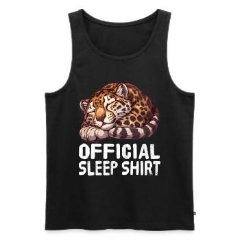 Official Sleep Shirt Clouded Clouded Leopard - Men's Premium Organic Tank Top - black - Front - AI Model Male 178 light (178cm)