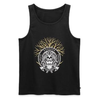 Viking Valhalla Nordic Warrior Axe Yggdrasil - Men's Premium Organic Tank Top - black - Front - AI Model Male 178 light (178cm)
