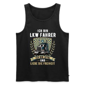 Lkw Trucker Fernfahrer Truck lkw fahrer brummi - Männer Premium Bio Tank Top - Schwarz - Vorne - Michal (187cm)