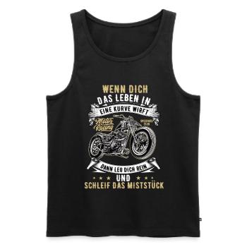 Motorrad Biker Motorradfahrer bike Rocker Rentner - Männer Premium Bio Tank Top - Schwarz - Vorne - Michal (187cm)