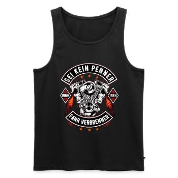 Sei kein Penner Fahr verbrenner Auto V8 Motor V6 - Männer Premium Bio Tank Top - Schwarz - Vorne - Michal (187cm)