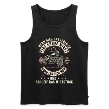 Motorrad Biker Motorradfahrer bike Rocker Rentner - Männer Premium Bio Tank Top - Schwarz - Vorne - Michal (187cm)