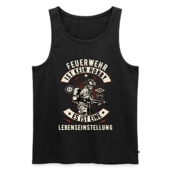 Feuerwehr Feuerwehrmann Freiwillige Feuerwehr 112 - Männer Premium Bio Tank Top - Schwarz - Vorne - Michal (187cm)