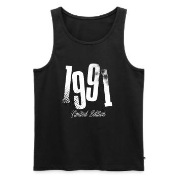 1991 Année de naissance Anniversaire Année de naissance - Débardeur bio Premium Homme - noir - Devant - Michal (187cm)