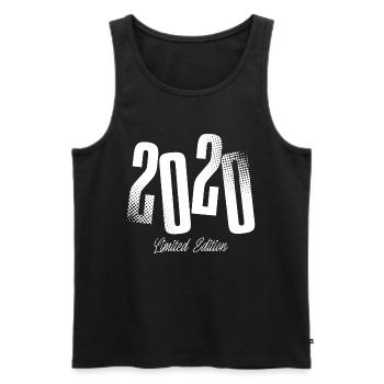 2020 Année de naissance Année de naissance - Débardeur bio Premium Homme - noir - Devant - AI Model Male 178 light (178cm)