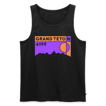 Grand Teton Finisher randonnée Wyoming cadeau souvenir - Débardeur bio Premium Homme - noir - Devant - Michal (187cm)