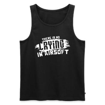 There Is No Crying in Airsoft - Men's Premium Organic Tank Top - black - Front - Michal (187cm)