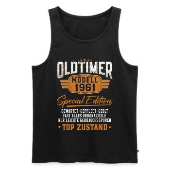 Oldtimer Baujahr 1961 Geburtstagsspruch - Männer Premium Bio Tank Top - Schwarz - Vorne - Michal (187cm)