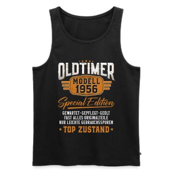 Oldtimer Baujahr 1956 geboren Geburtstagsspruch - Männer Premium Bio Tank Top - Schwarz - Vorne - Michal (187cm)
