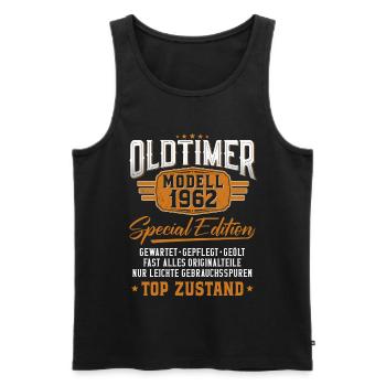 Oldtimer Baujahr 1962 Geburtstagsspruch - Männer Premium Bio Tank Top - Schwarz - Vorne - Michal (187cm)