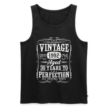 30 Geburtstag Vintage 1992 Jahrgang geboren - Männer Premium Bio Tank Top - Schwarz - Vorne - AI Model Male 178 light (178cm)