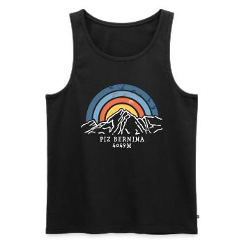 Piz Bernina Souvenir Bergtour Hochtour Andenken - Männer Premium Bio Tank Top - Schwarz - Vorne - Michal (187cm)