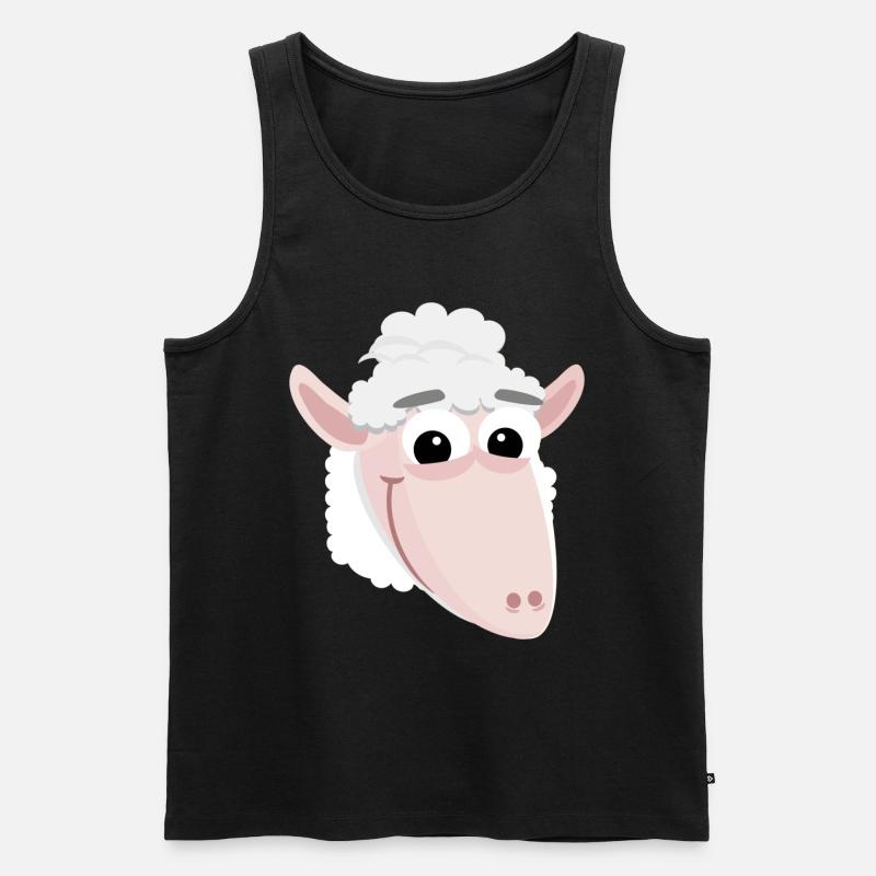 Lustiges Schaf - Männer Premium Bio Tank Top - Schwarz