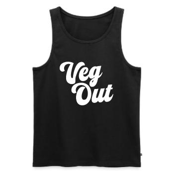 Dahinvegetieren - Männer Premium Bio Tank Top - Schwarz - Vorne - AI Model Male 178 light (178cm)
