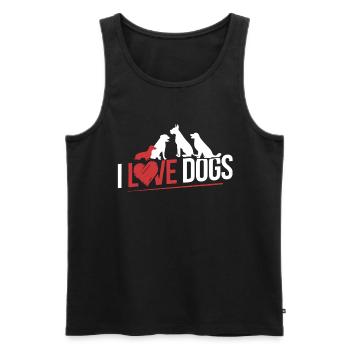 I Love Dog - Men's Premium Organic Tank Top - black - Front - Michal (187cm)