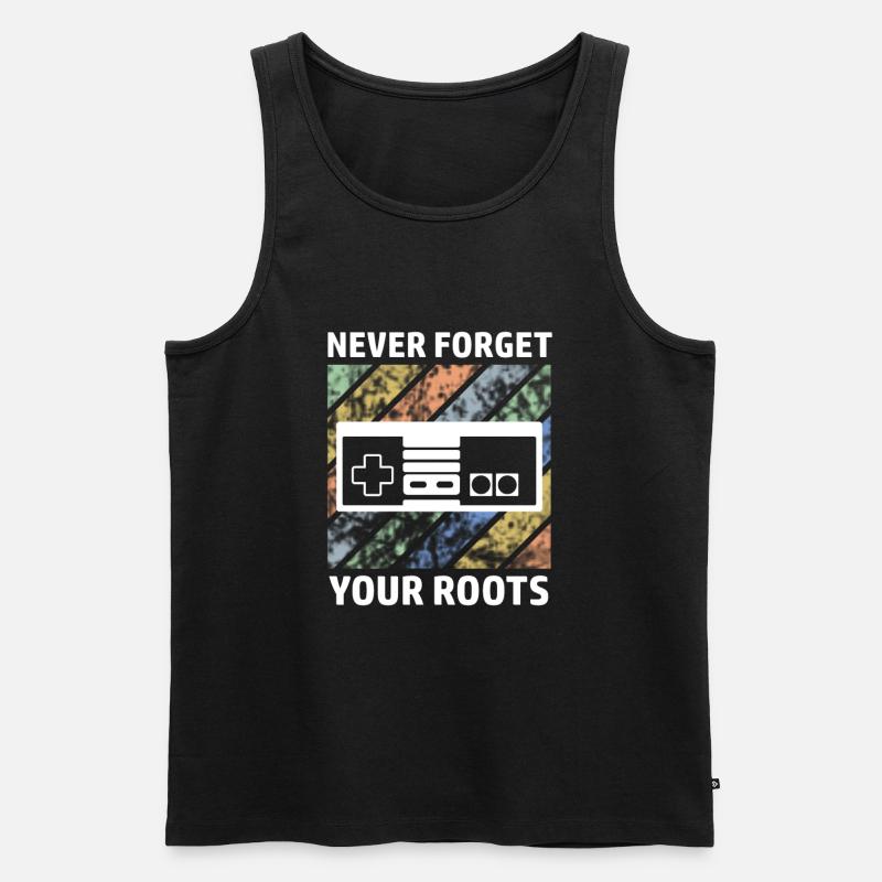 Gamer Controller Retrogamer Spruch - Männer Premium Bio Tank Top - Schwarz