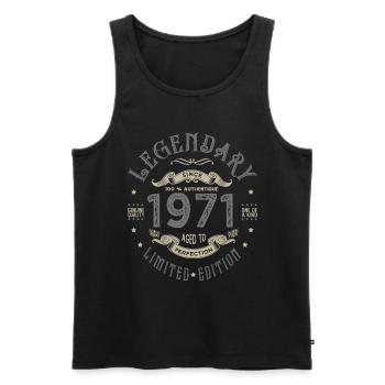 1971 Jubiläum legendär seit 1971 - Männer Premium Bio Tank Top - Schwarz - Vorne - Michal (187cm)