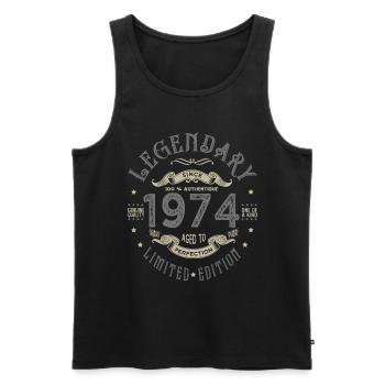 1974 Anniversary legendary since 1974 - Men's Premium Organic Tank Top - black - Front - Michal (187cm)
