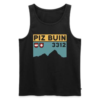 Mont Piz Buin Tour Tour Randonnée Souvenir - Débardeur bio Premium Homme - noir - Devant - Michal (187cm)