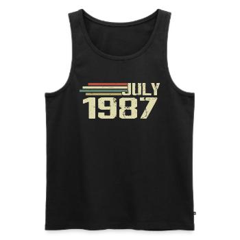Geburtstag Juli 1987 Jahr 1987 Juli Jahrgang 1987 - Männer Premium Bio Tank Top - Schwarz - Vorne - AI Model Male 178 light (178cm)