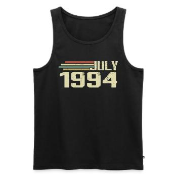 Birthday July 1994 Year 1994 July Vintage 1994 - Men's Premium Organic Tank Top - black - Front - AI Model Male 178 light (178cm)