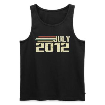 Birthday July 2012 Year 2012 July Year 2012 - Men's Premium Organic Tank Top - black - Front - AI Model Male 178 light (178cm)