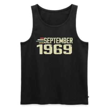 September 1969 Vintage Gift Idea September 1969 - Men's Premium Organic Tank Top - black - Front - Michal (187cm)