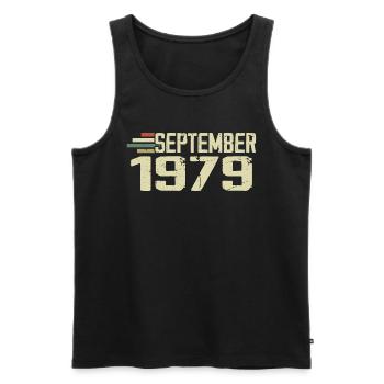 September 1979 Vintage Gift Idea September 1979 - Men's Premium Organic Tank Top - black - Front - Michal (187cm)