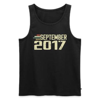 September 2017 Vintage Geschenkidee September 2017 - Männer Premium Bio Tank Top - Schwarz - Vorne - Michal (187cm)