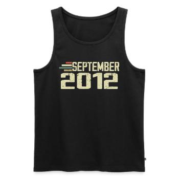 September 2012 Vintage Gift Idea September 2012 - Men's Premium Organic Tank Top - black - Front - Michal (187cm)