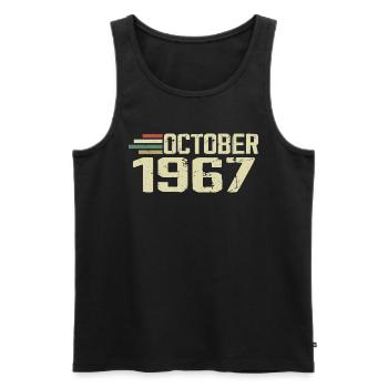 October 1967 - Geburtstag im Oktober 1967 - Männer Premium Bio Tank Top - Schwarz - Vorne - Michal (187cm)