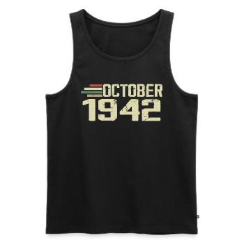 October 1942 - Geburtstag im Oktober 1942 - Männer Premium Bio Tank Top - Schwarz - Vorne - AI Model Male 178 light (178cm)