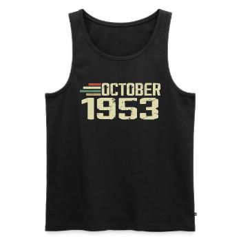 October 1953 - Geburtstag im Oktober 1953 - Männer Premium Bio Tank Top - Schwarz - Vorne - Michal (187cm)
