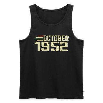 October 1952 - Geburtstag im Oktober 1952 - Männer Premium Bio Tank Top - Schwarz - Vorne - Michal (187cm)