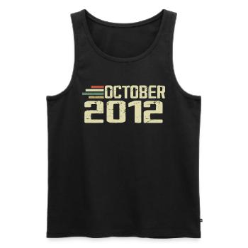 October 2012 - Geburtstag im Oktober 2012 - Männer Premium Bio Tank Top - Schwarz - Vorne - AI Model Male 178 light (178cm)