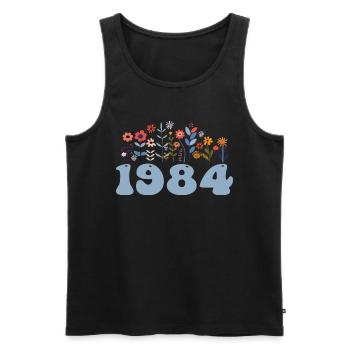 1984 Floral Pattern 1984 Floral Theme Flowers 1984 - Men's Premium Organic Tank Top - black - Front - Michal (187cm)