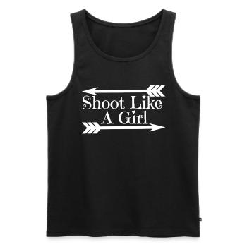 Archery Shoot Like A Girl - Men's Premium Organic Tank Top - black - Front - Michal (187cm)