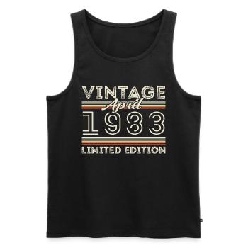 April 1983, Geboren im april 1983 - 42. Geburtstag - Männer Premium Bio Tank Top - Schwarz - Vorne - Michal (187cm)