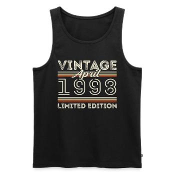 April 1998, Geboren im april 1998 - 27. Geburtstag - Männer Premium Bio Tank Top - Schwarz - Vorne - Michal (187cm)