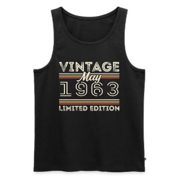 May 1963 Birthday 1963, Legendary since May 1963 - Men's Premium Organic Tank Top - black - Front - Michal (187cm)