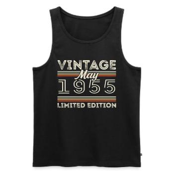 Mai 1955 Geburtstag 1955, Legendär seit Mai 1955 - Männer Premium Bio Tank Top - Schwarz - Vorne - AI Model Male 178 light (178cm)