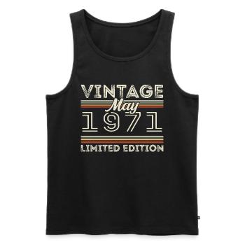 Mai 1971 Geburtstag 1971, Legendär seit Mai 1971 - Männer Premium Bio Tank Top - Schwarz - Vorne - Michal (187cm)